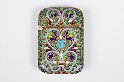 Lot 296 - A Russian silver gilt and cloisonne vest case