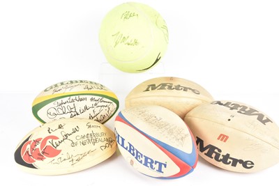 Lot 307 - A small selection of signed Rugby Balls