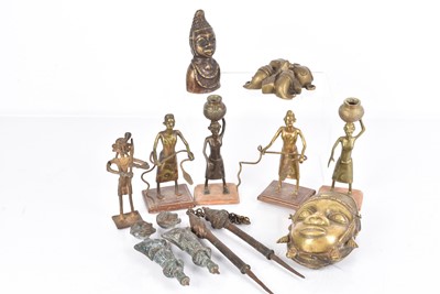 Lot 328 - An assortment of African metalware items