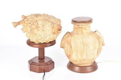 Lot 349 - A Pufferfish Table lamp