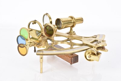 Lot 360 - A vintage brass Sextant by Stanley of London