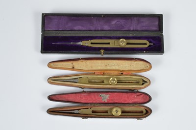 Lot 383 - Three brass Proportional dividers