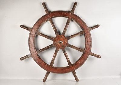Lot 428 - A large vintage Ship's Wheel