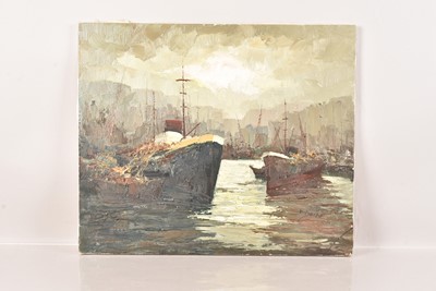 Lot 454 - Joan Escoda Coromina (Spanish 1920-2012) (Attributed) "Puerto Con Barcos" (harbour with ships)
