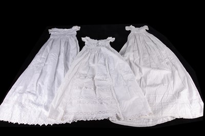 Lot 307 - Five 19th century English cotton baby christening robes