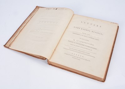 Lot 330 - 2nd edition of Letters of Lady Rachel Russell, 1773