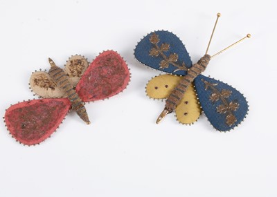 Lot 339 - Two 19th century butterfly pin holders