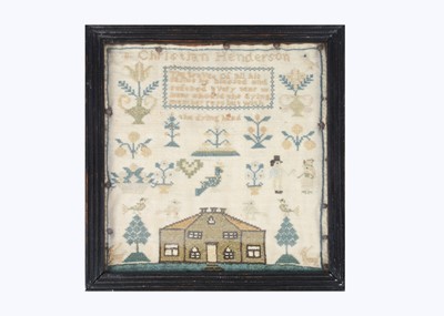 Lot 344 - A small 19th century sampler by Christian Henderson