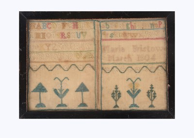 Lot 345 - A miniature sampler by Maria Bristow, March 1804