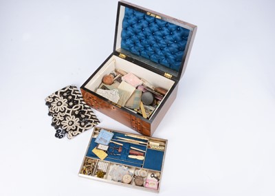 Lot 361 - A Tunbridge ware wooden sewing box