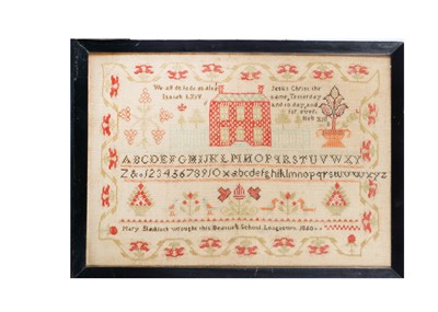 Lot 364 - An 1850 school sampler by Mary Blaiklock