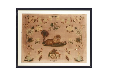 Lot 367 - An 19th century embroidered picture sampler by Hannah Booth