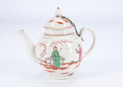 Lot 378 - A Pennington Liverpool porcelain Chinoiserie pattern teapot and cover, circa 1770
