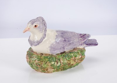 Lot 381 - A Staffordshire pearlware pigeon, circa 1800