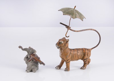 Lot 412 - A rare German lead tiger under an umbrella from ‘The story of Little Black Sambo’ children’s book
