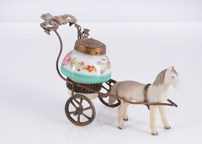 Lot 420 - An unusual late 19th century lady’s horse-drawn inkwell