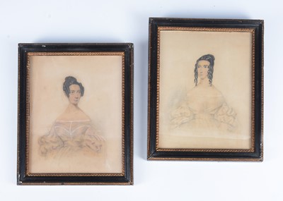 Lot 430 - A pair of 19th century English School portraits of sisters