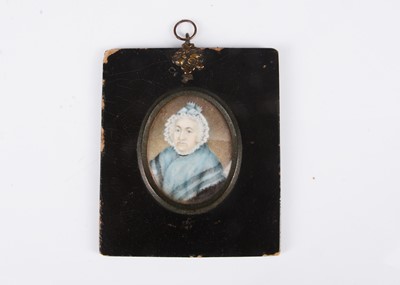 Lot 438 - An 19th century portrait miniature on ivory of an elderly lady