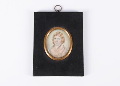 Lot 439 - A late 18th or early 19th century portrait miniature on ivory of a boy