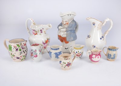 Lot 444 - 19th century pottery and porcelain jugs