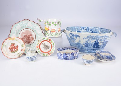 Lot 446 - Interesting transfer-ware pottery including nursery pieces