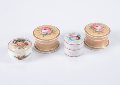 Lot 448 - Four 19th century porcelain ointment pots