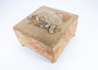 Lot 461 - An 19th century wool work foot stool