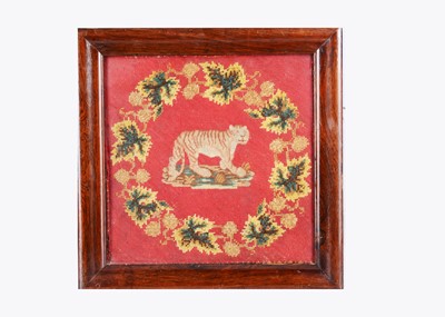 Lot 462 - An 19th century wool work of a tiger