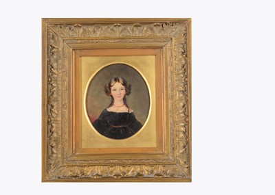 Lot 468 - An 19th century oil on board of a young girl