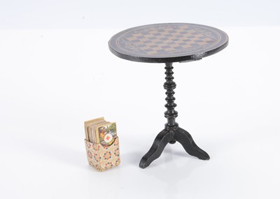 Lot 609 - An 19th century Waltershausen dolls’ house chess table