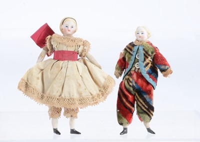 Lot 624 - Two Simon & Halbig bisque shoulder head dolls’ house dolls