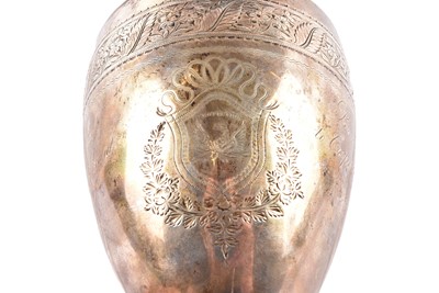 Lot 1 - A Georgian silver presentation chalice