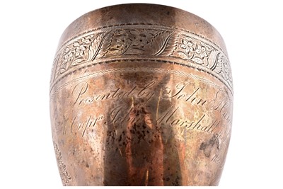 Lot 1 - A Georgian silver presentation chalice