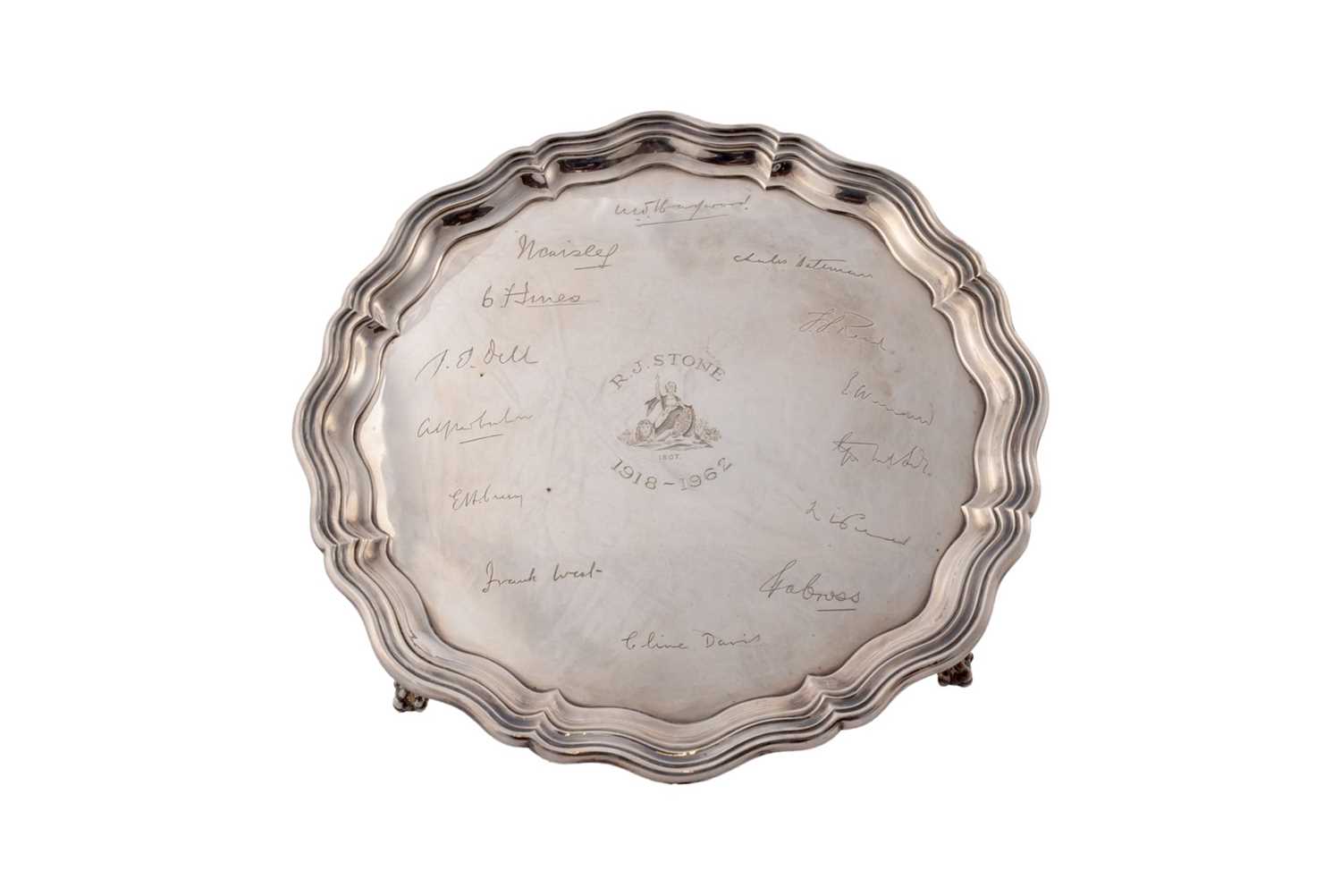 Lot 8 - An Edward VII silver presentation salver