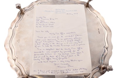 Lot 8 - An Edward VII silver presentation salver