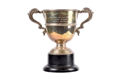 Lot 11 - A George V silver presentation twin handled trophy cup