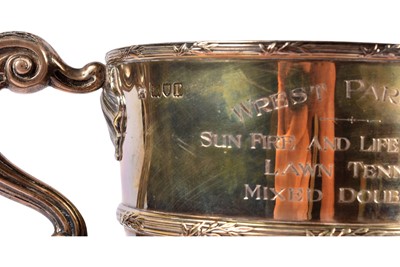 Lot 11 - A George V silver presentation twin handled trophy cup