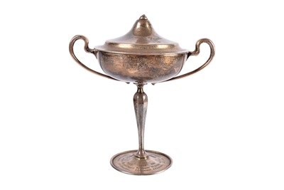 Lot 12 - A George V silver twin handled cup and cover