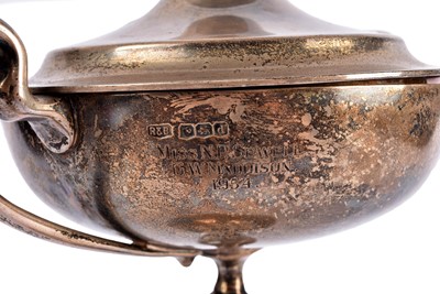 Lot 12 - A George V silver twin handled cup and cover