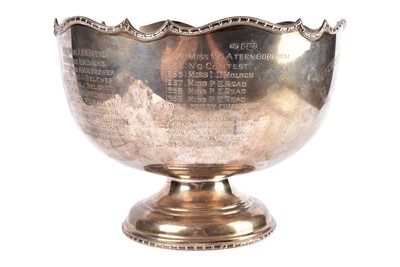 Lot 13 - A George V silver presentation rose bowl