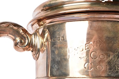 Lot 15 - A George V silver presentation twin handled cup and cover