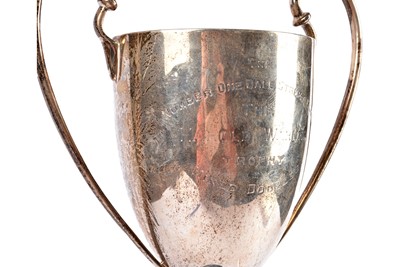 Lot 16 - A George V silver presentation twin handled trophy cup