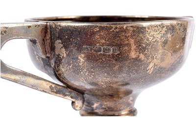 Lot 17 - A George V silver art deco presentation twin handled trophy cup