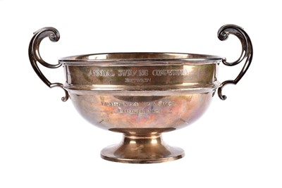 Lot 18 - A George V silver twin handled presentation rose bowl