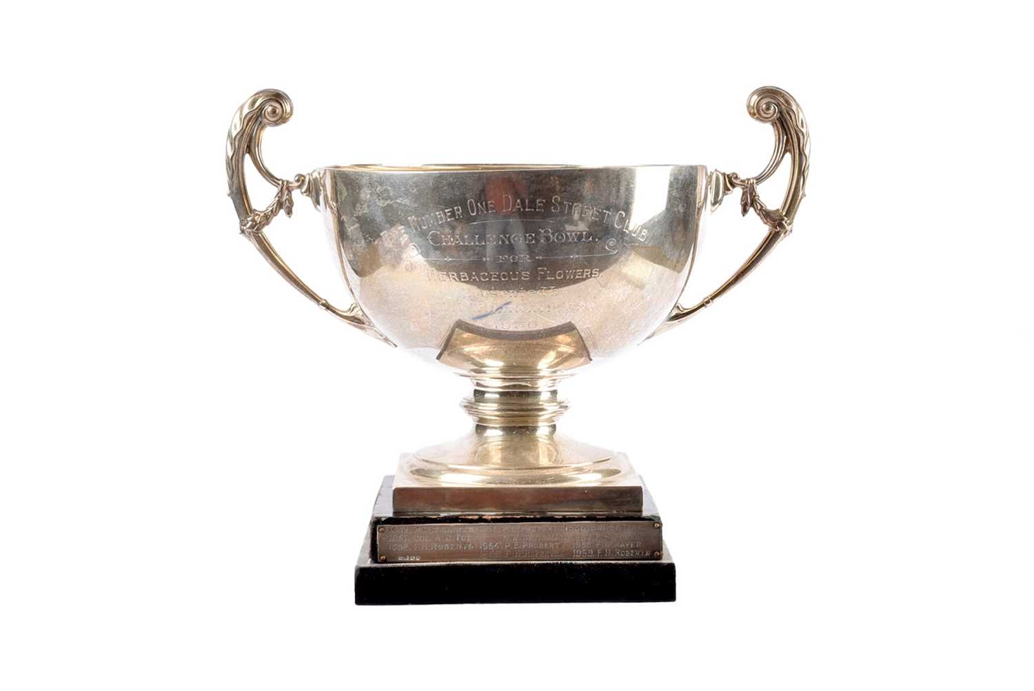 Lot 21 - A George V silver presentation twin handled rose bowl