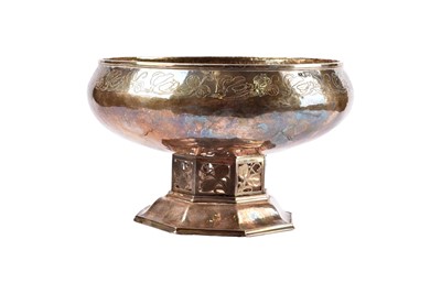 Lot 22 - A George V arts and crafts silver footed rose bowl