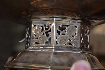 Lot 22 - A George V arts and crafts silver footed rose bowl