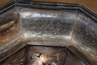 Lot 22 - A George V arts and crafts silver footed rose bowl