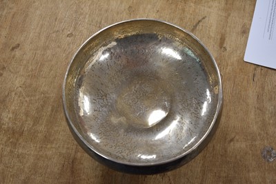 Lot 22 - A George V arts and crafts silver footed rose bowl