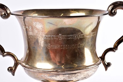Lot 28 - An Elizabeth II twin handled silver trophy cup
